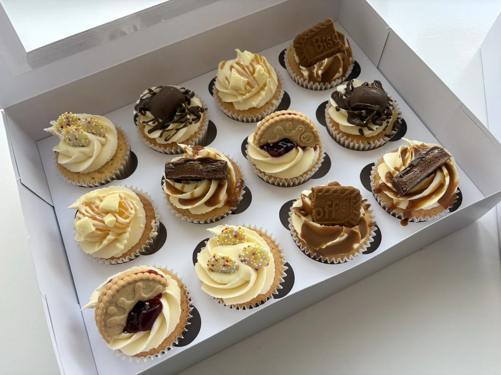 A selection of handcrafted Cake Station cupcakes